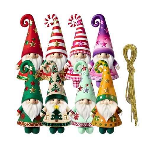 Genérico Groddningsbricka - 8 Unidades Festivos | Figuras de Gnomos para Decoración de Invierno,para Fiesta Celebración de Año Nuevo Interior Ramas Paredes Ventana
