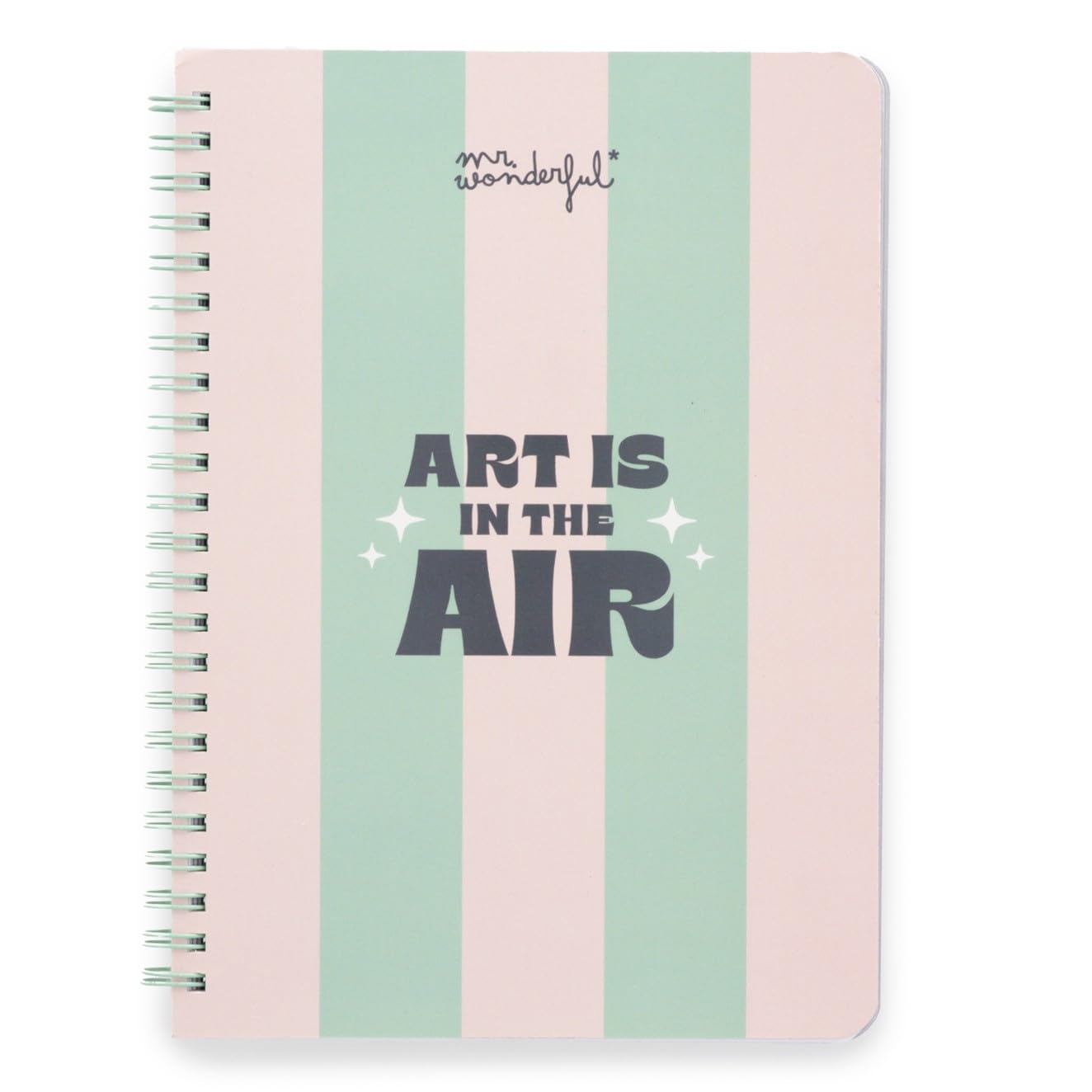 Mr. Wonderful - A4 Hardcover Notebook - Spiral Bound - Art is in the air - 160 squared pages - Includes stickers