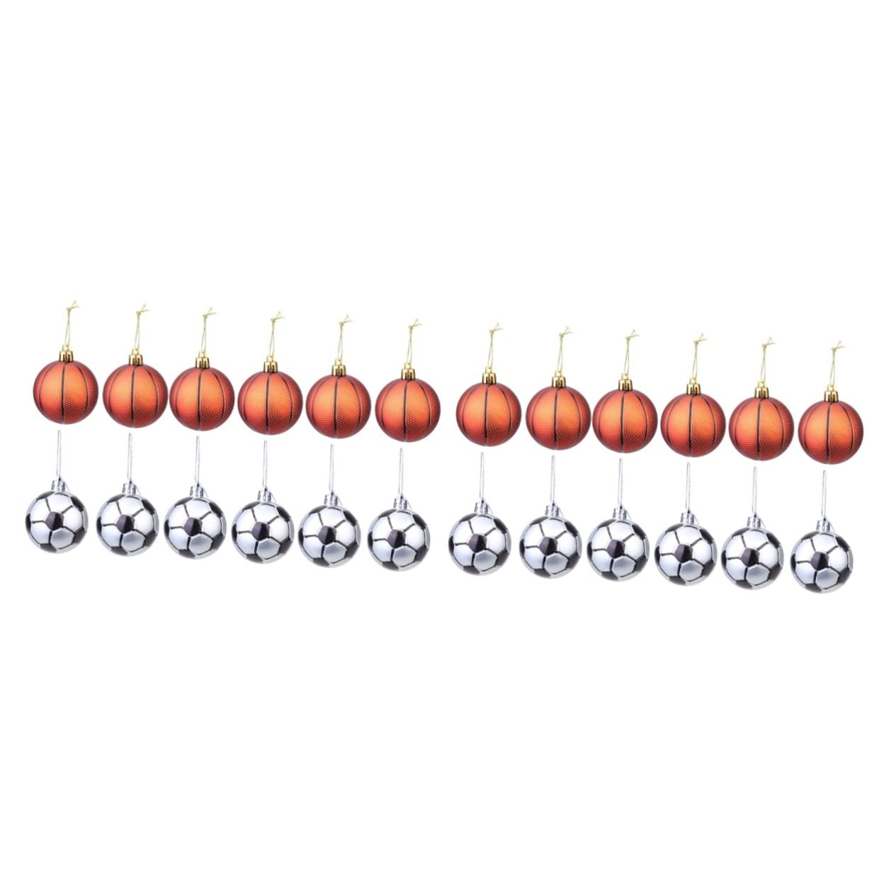 Alipis 2 Set Da 12 Pezzi Ciondolo palla di Natale sportivo decorazioni natalizie palline natalizie oggetti di scena di calcio portachiavi forniture natalizie arredamento plastica