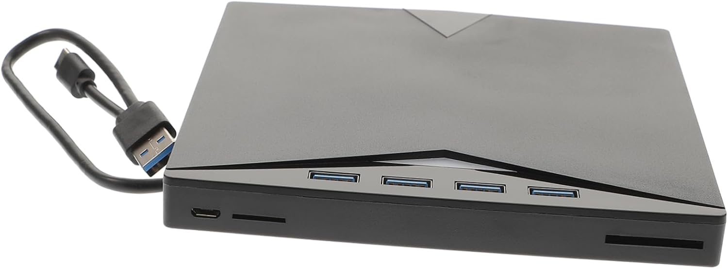 MERRYHAPY USB 3.0 External DVD Burner Portable DVD/CD Drive for Laptop and Desktop 7-in-1 Multi-Function Rewriter Type-C Compatibility