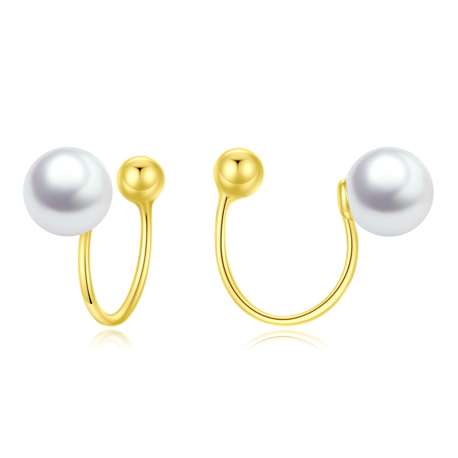 Perlen Ohrringe für Damen 925 Sterling Silber Irischer Keltischer Knoten Creolen Leverback Schmuck Geschenke für Mama Mutter Mädchen Freunde