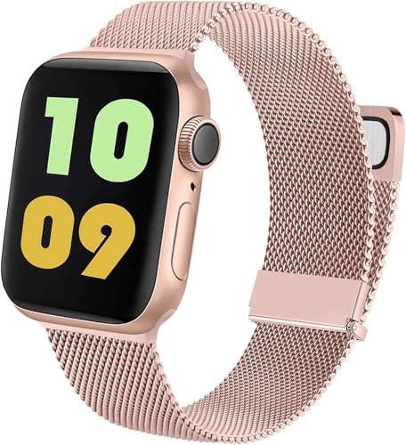 Metallo Cinturino per Apple Watch 40mm 38mm 41mm 42mm 44mm Ultra 2 49/46/45mm, Magnetico+Fibbia Cinturini per iWatch SE Series 10 9 8 7 6 5 4 3 2 1 SE