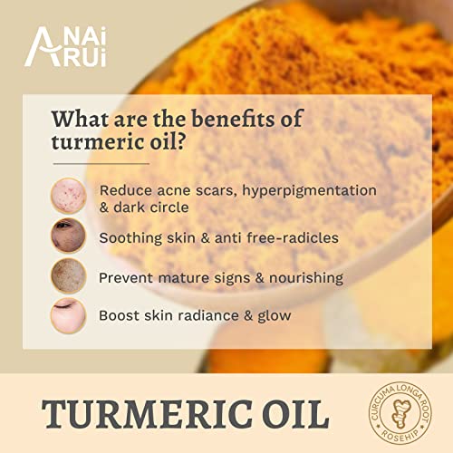 ANAiRUi Turmeric Face Oil, Anti-Aging Skin Care for Face Neck and Eyes Area - Image 4