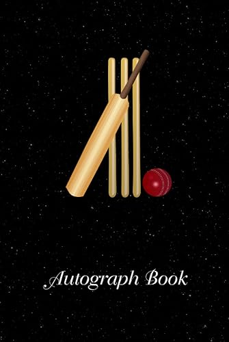 Cricket Autograph Book: Hardcover, Signatures Blank Scrapbook, Blank Unlined Memory Journal, Keepsake Book, Celebrity Memorabilia Album Gift, Present ... School Clubs, Social Groups, or Summer Camps