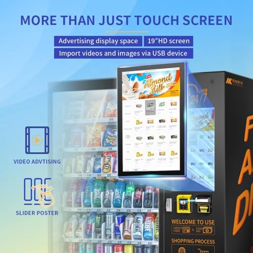 Snack Vending Machine, Beverage Vending Machine, Large Capacity Self Service Design with Touchscreen Payment and Remote Management, Suitable for Office Buildings, Shopping Malls, Schools - Thumbnail 3