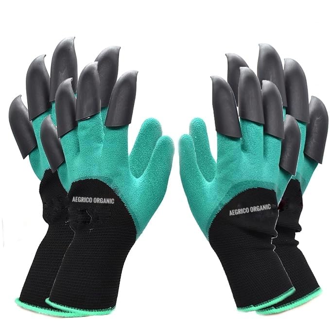 Agrico Organic Garden Claws Hand Glove Multipurpose Heavy Duty Unisex Gardening Gloves for Yard Work Planting Digging (Pair of - 2) (B0D8B7YZPC) Amazon Price History, Amazon Price Tracker