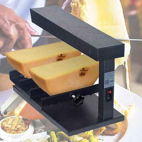 KJHYYPP Máquina fundidora de Queso, Parrilla de Queso Comercial de 650 W Melte, 2 Piezas de Media Rueda de Queso Ajustable inclinable, Calentamiento rápido multifunción