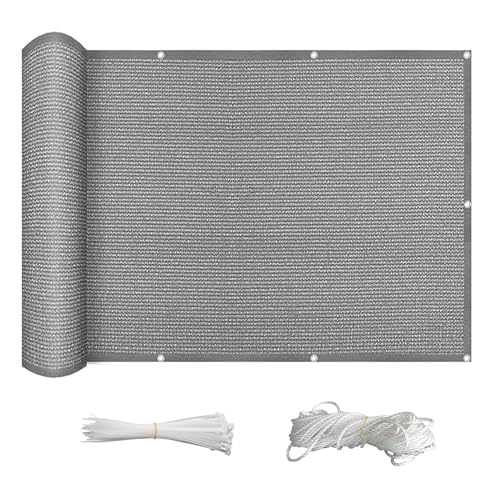 Voile d'ombrage rectangulaire gris pour ombrager une terrasse
