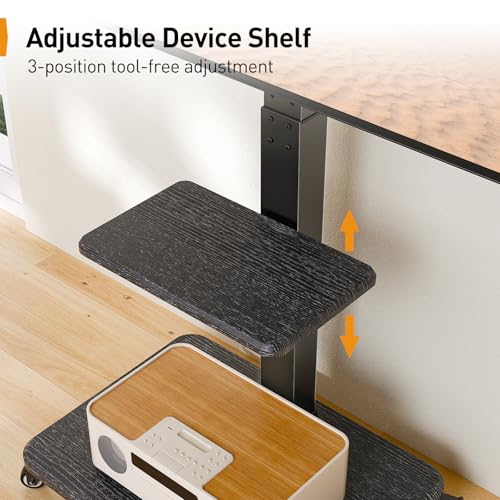 Perlegear Mobile TV Stand, Tilt & Swivel Rolling TV Cart for 32 to 75 inch TVs up to 110 lbs, Height Adjustable Rolling TV Stand with Wheels, Max VESA 600x400mm, PGTVMC27 - Image 3