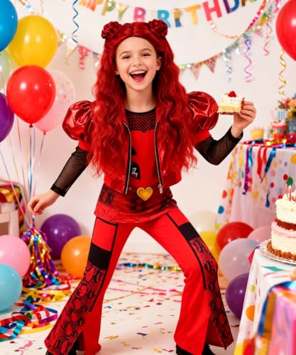 Disfraz Infantil Niña Princesa Rojo de Cosplay miniatura 3