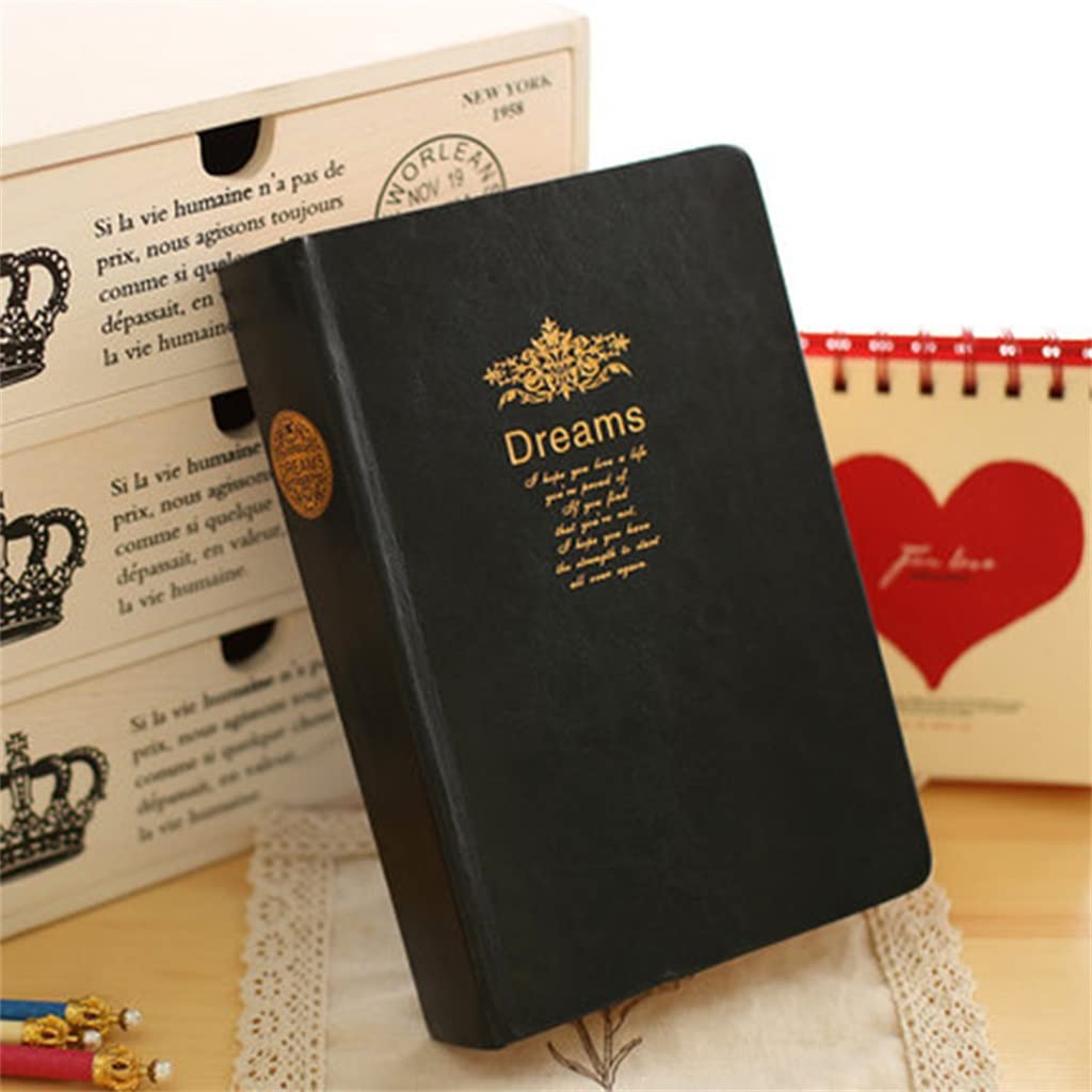 TAHALI Cuaderno en Blanco con Borde Dorado Retro súper Grueso, Bloc de Notas Suave con Estampado en Caliente, Pintura Grande, papelería for Diario
