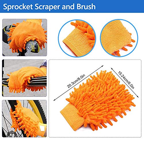 rorecay Bike Chain Cleaner Set: Bicycle Tools Kits Set with Sprocket Scraper Repair Machine Brushes Mitt Clean Gear for Mountain | Road | Park | Hybrid | BMX and Motorcycle(6 Pcs)