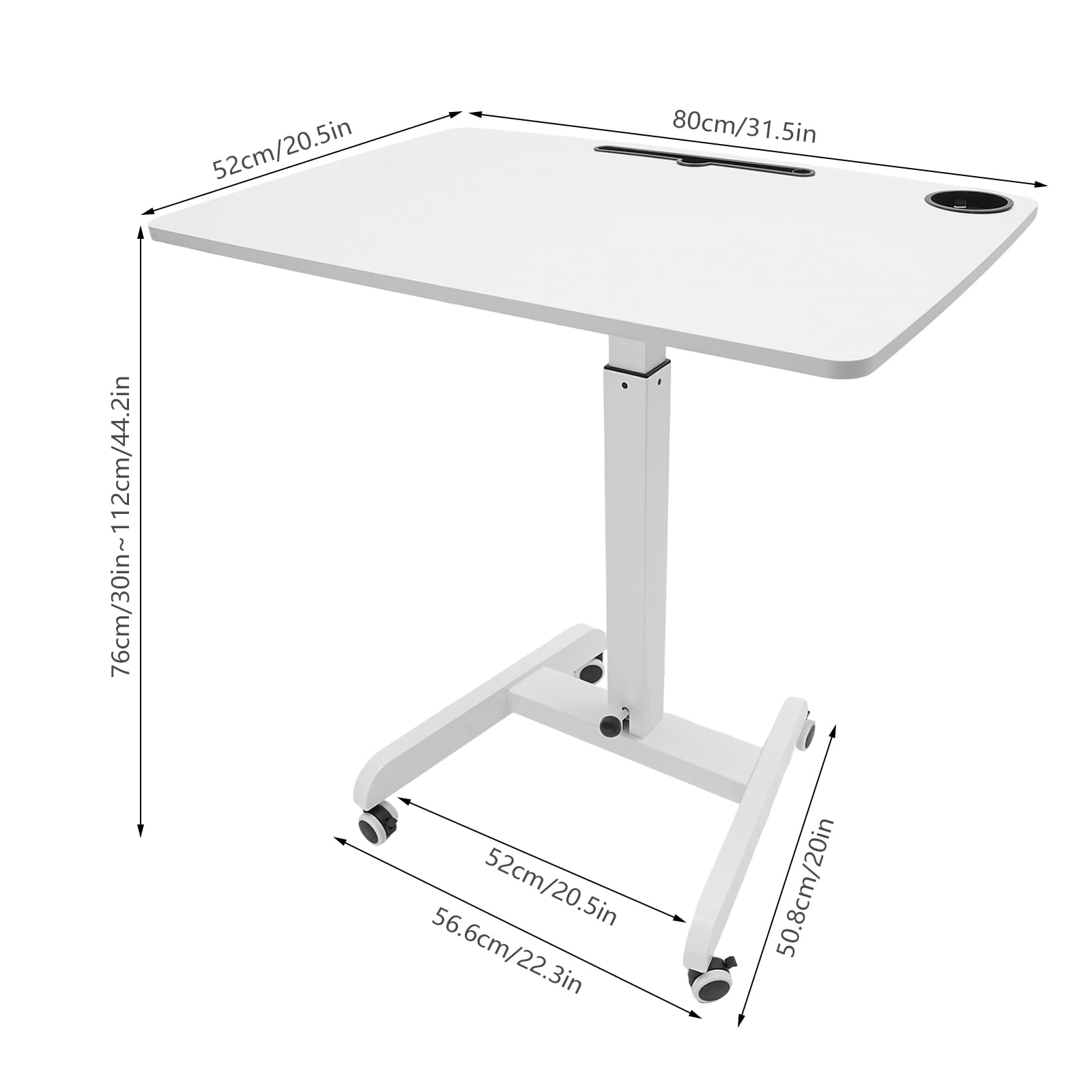22Inch D 31 5Inch W 44 25Inch H Mobile Standing Desk Adjustable Height Standing Desk Lectern Portable with — view 3