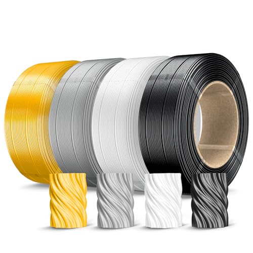 Image of SUNLU 500g Silk PLA Filament Refill, 0.5KG /Roll, Light Gold+Black+White+Grey