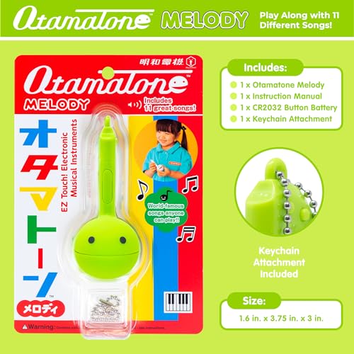 Image of Otamatone Melody Musical Electronic Instrument Toy Keychain - Lime