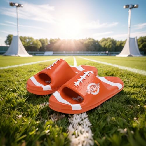 Image of Basketball Pillow Slippers Non-Slip Cloud Slippers Ultra Cushion Sports Arch Support Footbed Sandals Comfort Thick Sole Outdoor Mens Sports Slide Gift for Basketball Enthusiasts