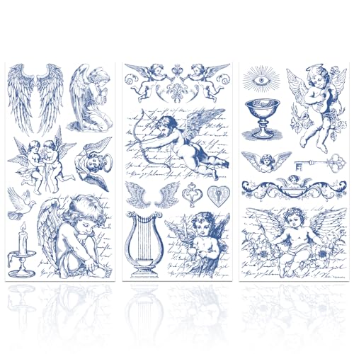 GLOBLELAND 3 piezas de vinilo azul vintage