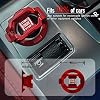 Original | Tybasthe Push Start Button Cover, Car Engine Start Stop Button Cover Protector, Cool Car Accessories Interior Decor Sticker Motorcycle Key Ignition Switch Cover, Red