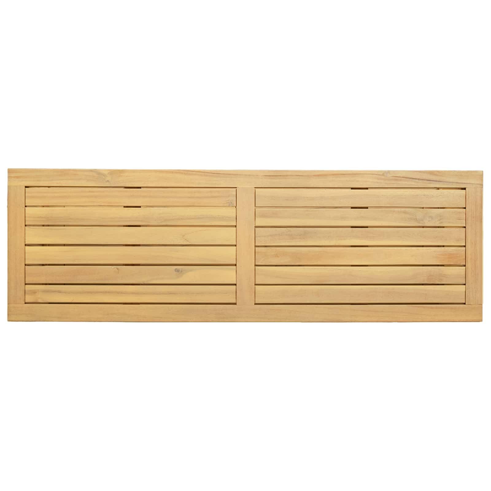 Tavolo da giardino in legno di acacia massiccio, 110 x 35 x 75 cm, con pratici ripiani, design impermeabile, per interni ed esterni, tavolo consolle rustico per organizzare e decorare