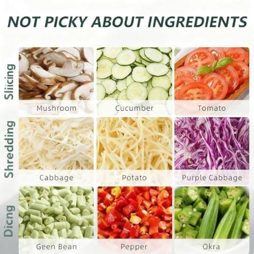 200W Electric Vegetable Cutter - Compact & Efficient Kitchen Gadget for Home & Small Commercial Use, Adjustable Thickness for Mincing Herbs & Vegetables, Easy to Clean