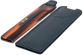 HEY JOE! - Deluxe Comb Leather Case | Men's Pocket Comb with Natural Leather Case