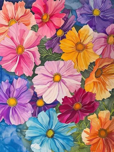 Diamond painting adulte fleurs 70x90 cm avec kit complet broderie diamant 5D pour débutant