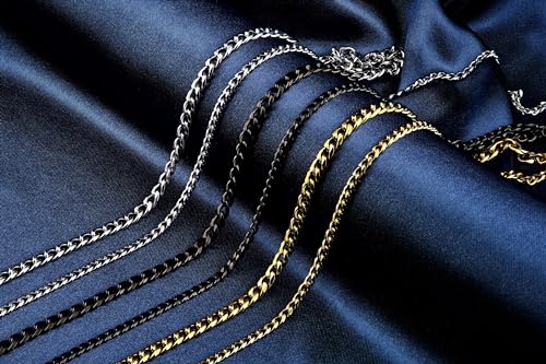 Tungsten Cross Gold Plated, Black Plated or Polished with Different Inlays and Stainless Steel Cuban necklace 16" to 28" in length4