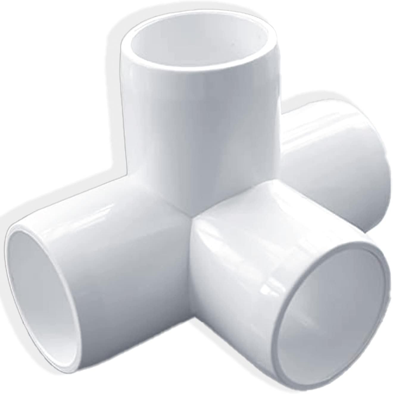 - DEHRAN UPVC 4-Way Elbow 1/2" Inchi(20MM) For Plumbing Pipe Fitting, Greenhouse Project Bathroom Home Garden Frame White Color (10)