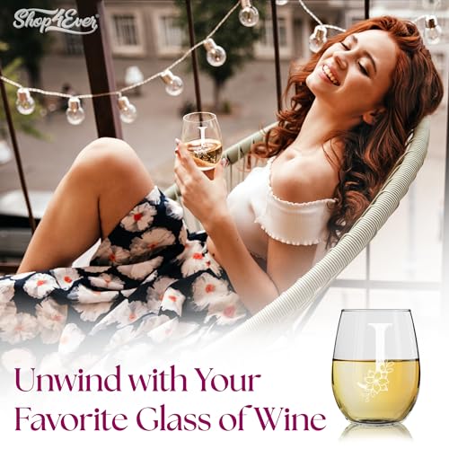 Verre à vin initial personnalisé J stable et résistant 445ml - 7