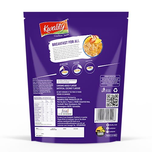 Image of Kwality Muesli Fruit N Nut, 75 g Each (Pack of 2) | 76% Multi Grains, No Maida, Natural Source Of Vitamin & Iron, High In Protein & Fiber, Low Fat & Cholesterol, Healthy Breakfast Cereal (75g x2)