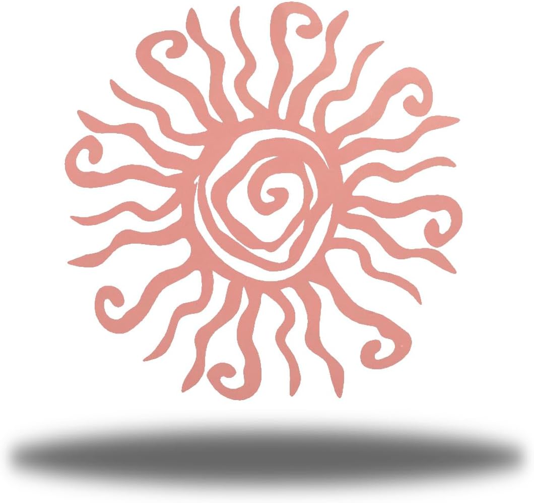 Riverside Designs Wacky Sun Metal Wall Art Indoor/Outdoor Decor - 24" Blue Rust Proof Wall Sculpture - Made in USA - Ideal for Bedroom, Garden, Home, Patio and Farmhouse