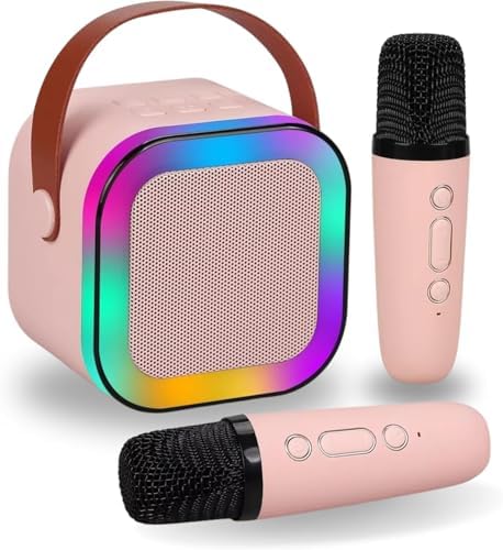 Caixa de Som Bluetooth Karaokê Portátil com 2 Microfones Sem Fio ...