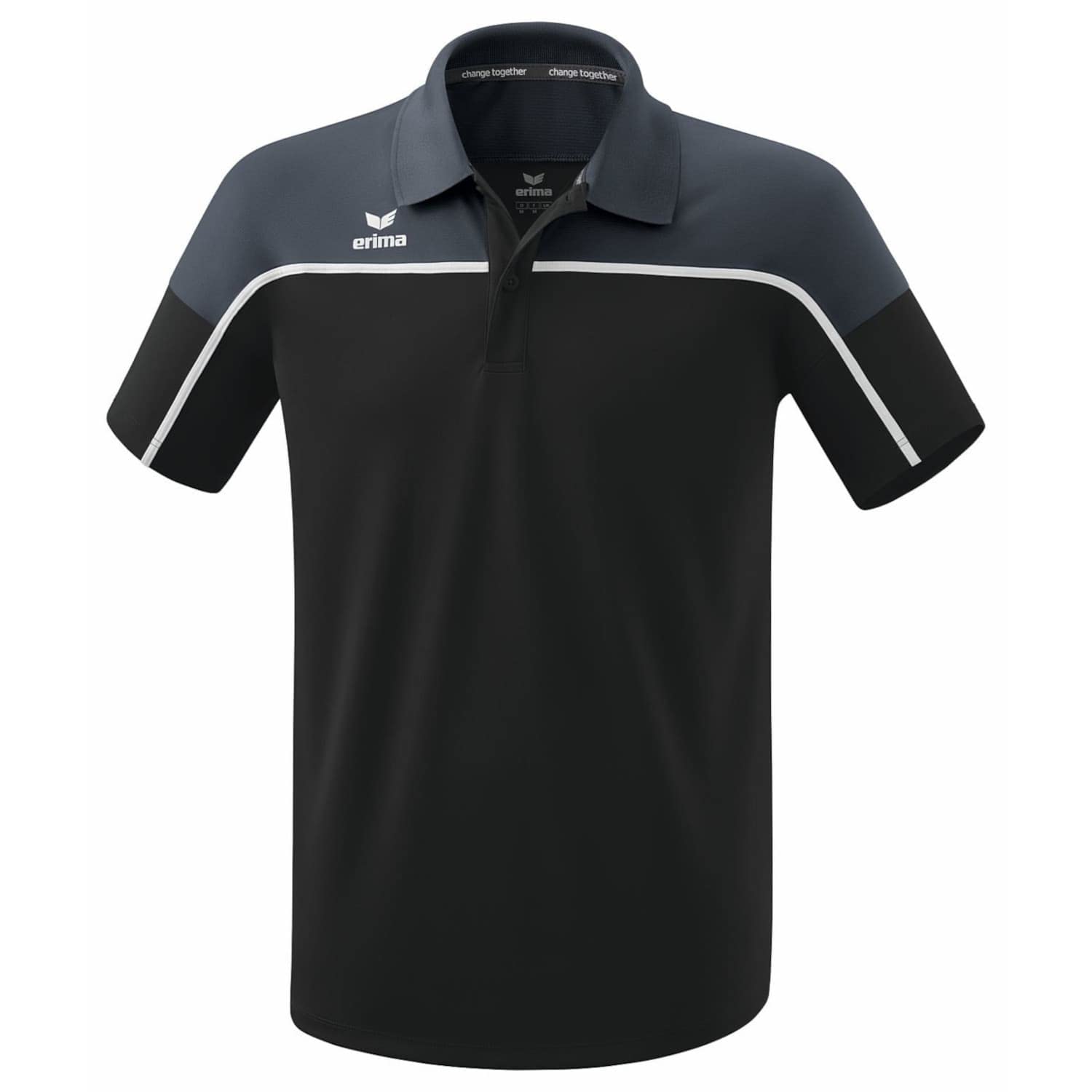 Erima Men's „Change Polo Shirt, Black Grey/Slate Grey/White, 3XL
