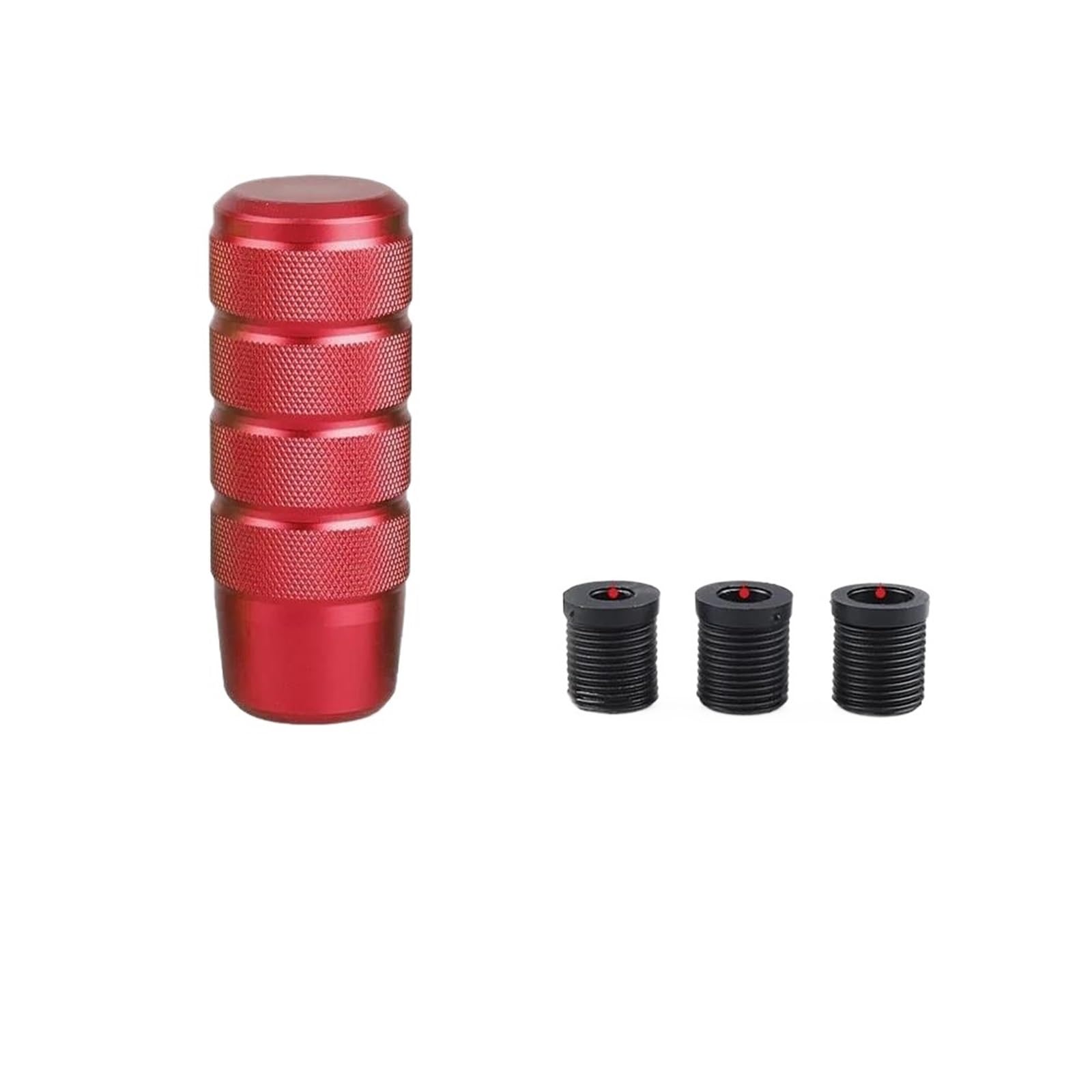 YDXHERTA Universal 95mm Non-Slip Gear Shift Knob M8 M10 M12 Car Manual Transmission Aluminum Knurled Shifter Lever Knob Spare Parts(Red)