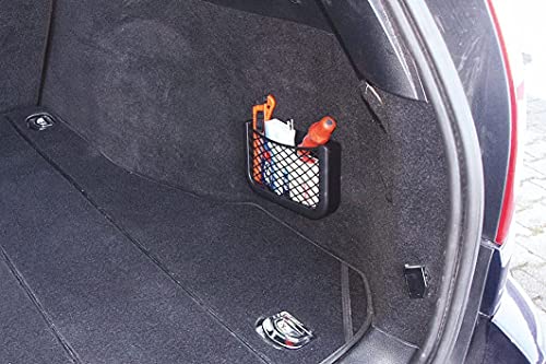 HR Universal Auto Ablagenetz 25cm - Netz Tasche zum Verstauen und Sortieren im Fahrerraum - Schwarzes Ablagefach aus robustem Kunststoff zum Aufbewahren