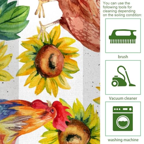 Alfombrillas de cocina para pasillo y cuarto de lavado con girasol 5