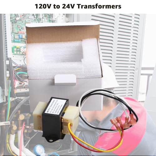 Image of Replacement 46-24124-06 HVAC Transformer 120V to 24V 40VA with 2Hole Mount is Compatible Basler Electric BE161640GDD 29M7101 4011F-5 HVAC Furnace Transformer Class 2 Control