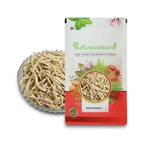 Image of IndianJadiBooti Safed Musli Root (100g Pack Of 2) | Whole & Raw Chlorophytum Borivilianum | Ayurvedic Herb for Strength, Stamina & Vitality Support | Natural White Musli | Sun-Dried & Non-GMO | Premium Grade