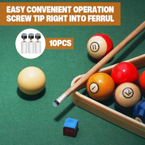 Image of PROBEROS 10pcs 13mm Billiard Cue Tips for Pool Snooker Golf Grip Use