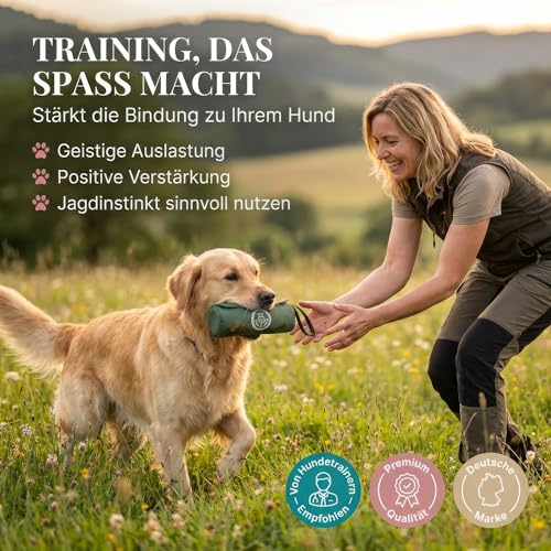 HUND IST KÖNIG Futterdummy für Hunde - Apportierbeutel für Hunde/Futterbeutel Hundetraining klein - Für alle Hunderassen - Perfekt für Dummy Hundetraining + Trainings-eBook, Futterbeutel-Hund