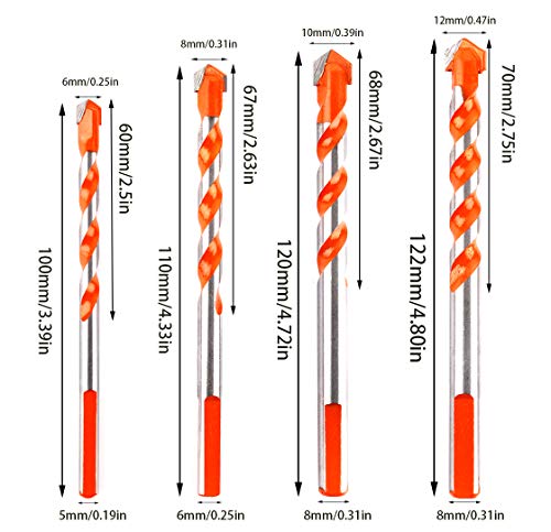 Set di punte per trapano a percussione in carburo