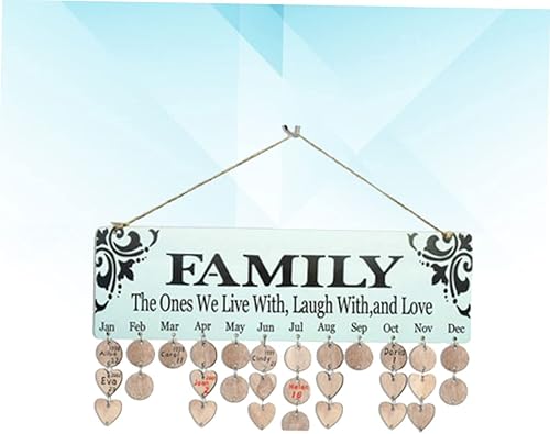 Miniatura 5 de TEHAUX 2pcs Family Birthday Calendar Birthday Plaque with Calendarios De Adviento Birthday Calendar Reminder Family Birthday Plaque Birthday