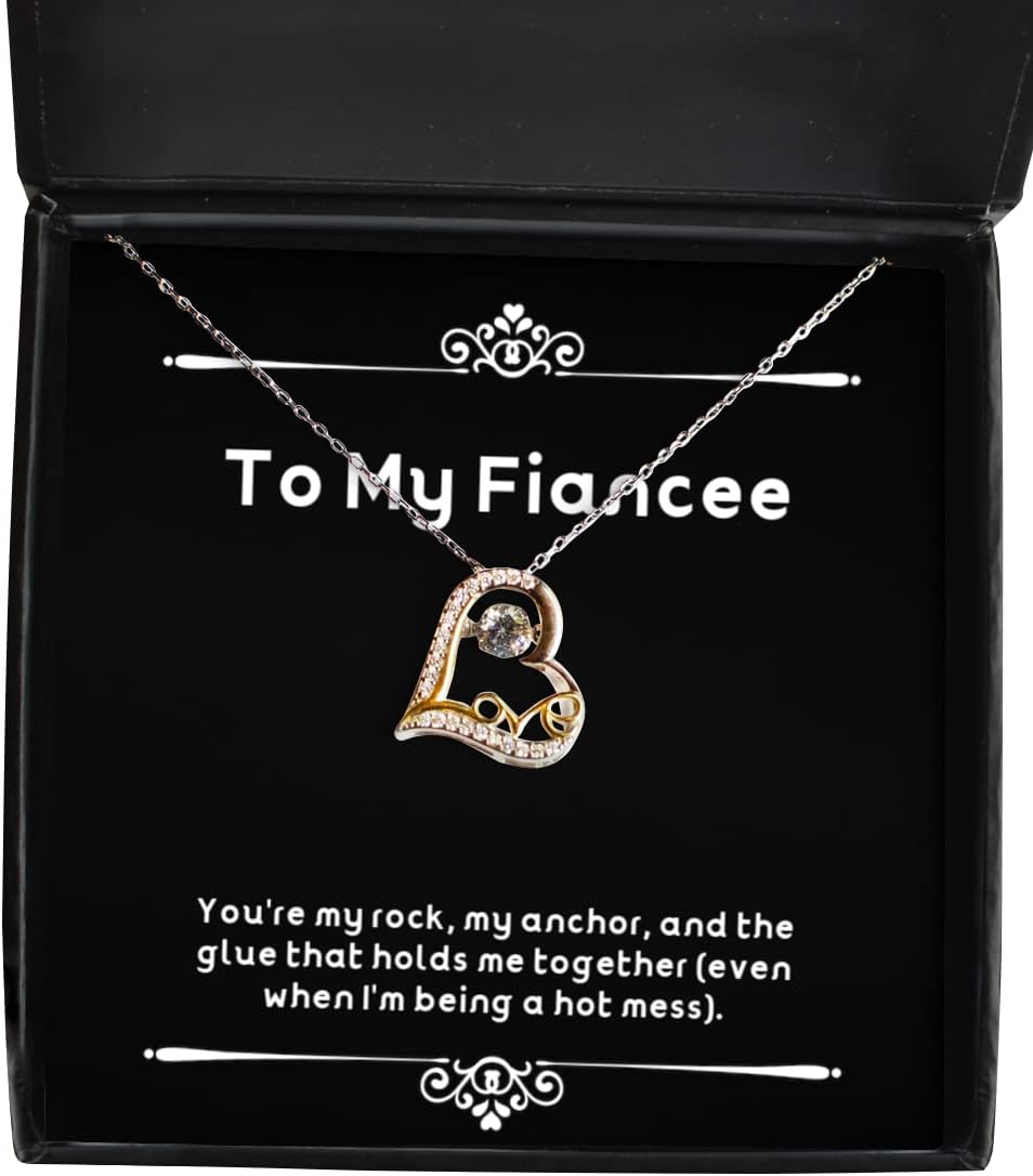 You're My Rock, My Anchor, and The Glue That Holds me. Fiancee Love Dancing Necklace, Sarcasm Fiancee Gifts, Jewelry for