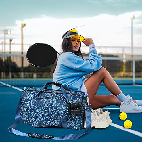 Image of Boulder Bee Pickleball Bags, Premium Pickleball Tote Bag for Girls, Women's Hand /Shoulder Gym Bag w Water Bottle Holder, with Pickleball Racquet /Paddle Holder