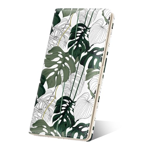 Image of Nipichsha Womens Wallet, RFID Slim Wallets for Women, Thin Ladies Credit Card Holder Purse, Cute Leather Bifold Clutch Billfold with 11 Card Slots & ID Window, Monstera Deliciosa