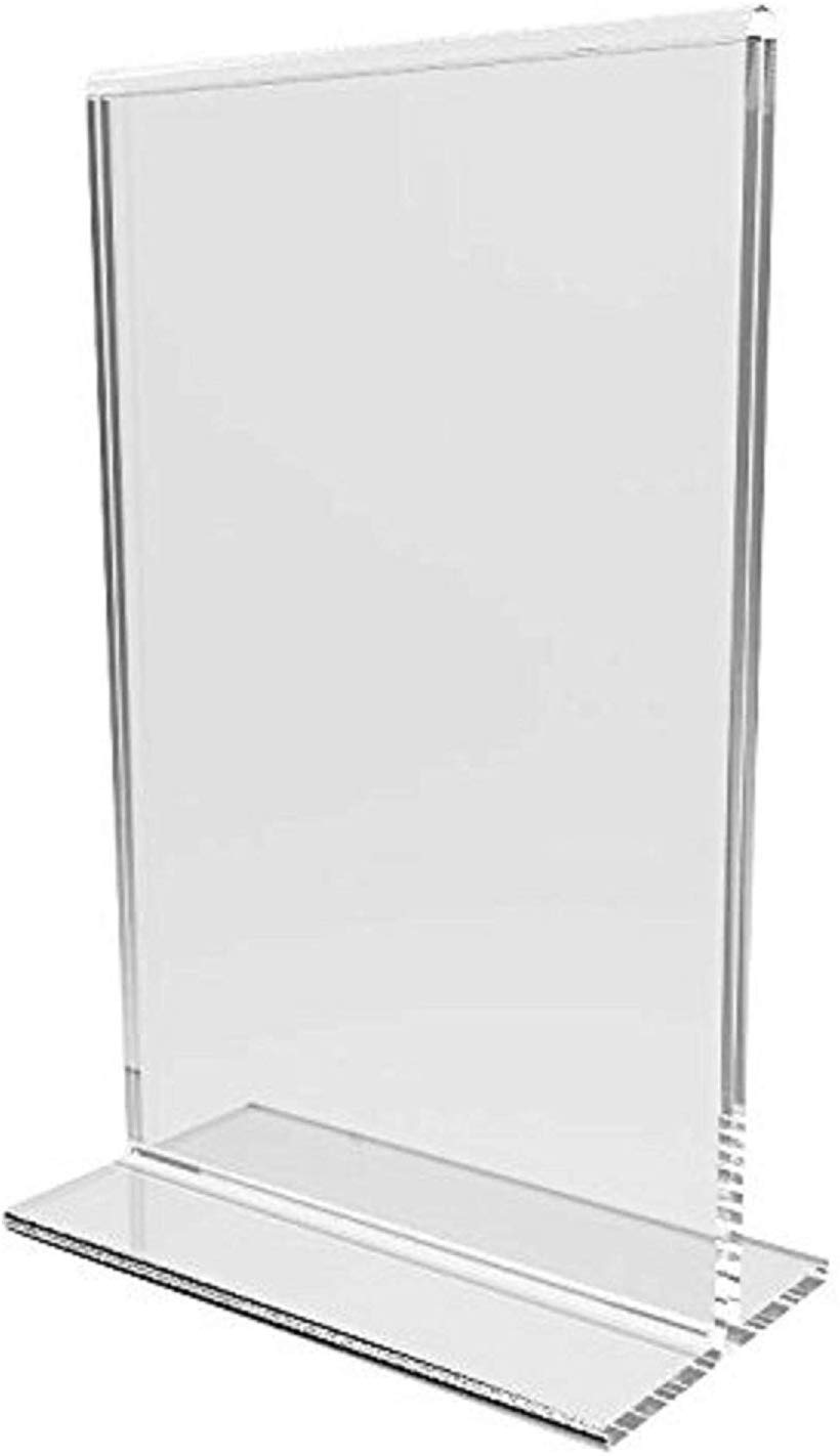 SIGNOOGLE Acrylic Portrait Counter Poster Table Top Menu Sign Display Stand Tent Card Signage