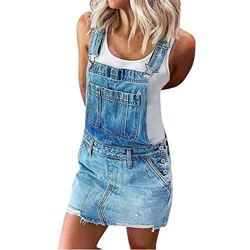 Sawmew Jeanskleid Damen Latzkleid Jeans Jeanskleid Langarm Damen Blau Denim Kleid Jeanskleid Damen Kurz Jeanskleid Damen Kleid 90er Jahre Damen Sommer...