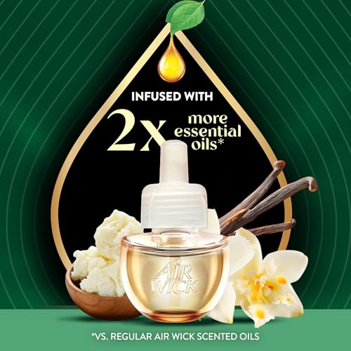 Image of Air Wick Vibrant Plug In Scented Oil Refill,Infused with Essential Oils,Plug In Air Fresheners for Home,Sweet Vanilla & Shea Butter,(Pack of 10)
