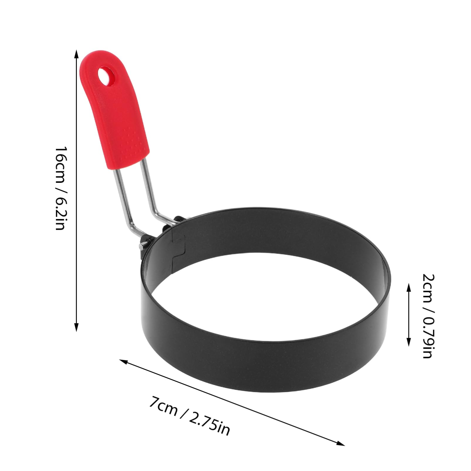 Cabilock Silicone Handle Egg Ring Nonstick Round Molds for Stovetop for Boys and Girls's Breakfast Easy to Use Christmas