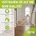 BOMI Türschutzgitter Maja 69-142 cm | Zum Bohren | Extra Hoch | Kindertreppenschutzgitter mit Tür in Weiß ausziehbar | Tierschutzgitter für Hund und Baby